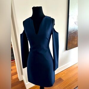 Beautiful Navy Blue Cocktail Dress off-shoulder by Alice + Olivia